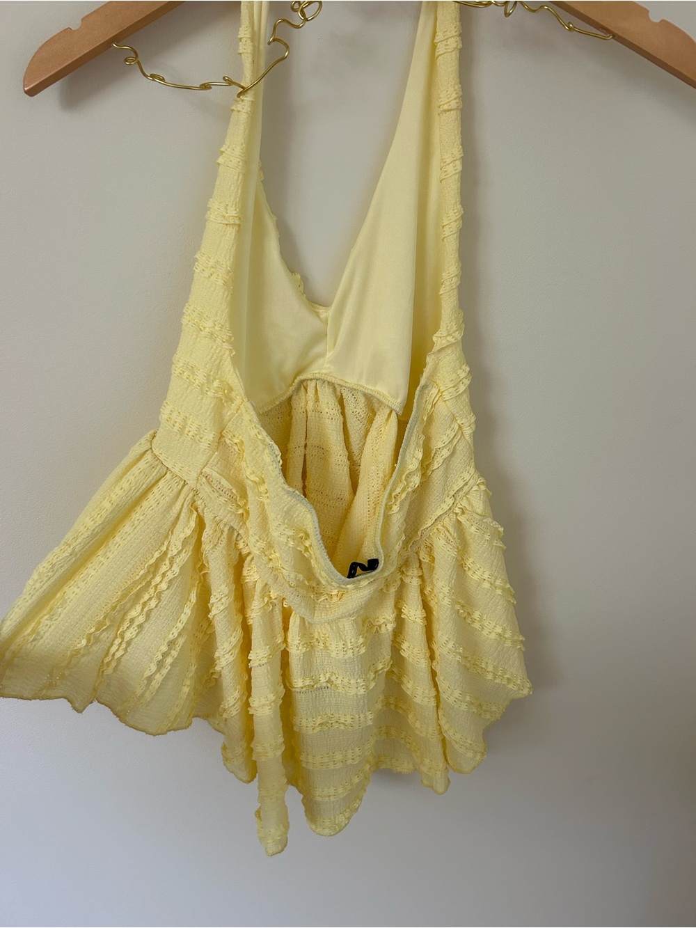Yellow Ruffled Halter Top - Picture 2 of 2